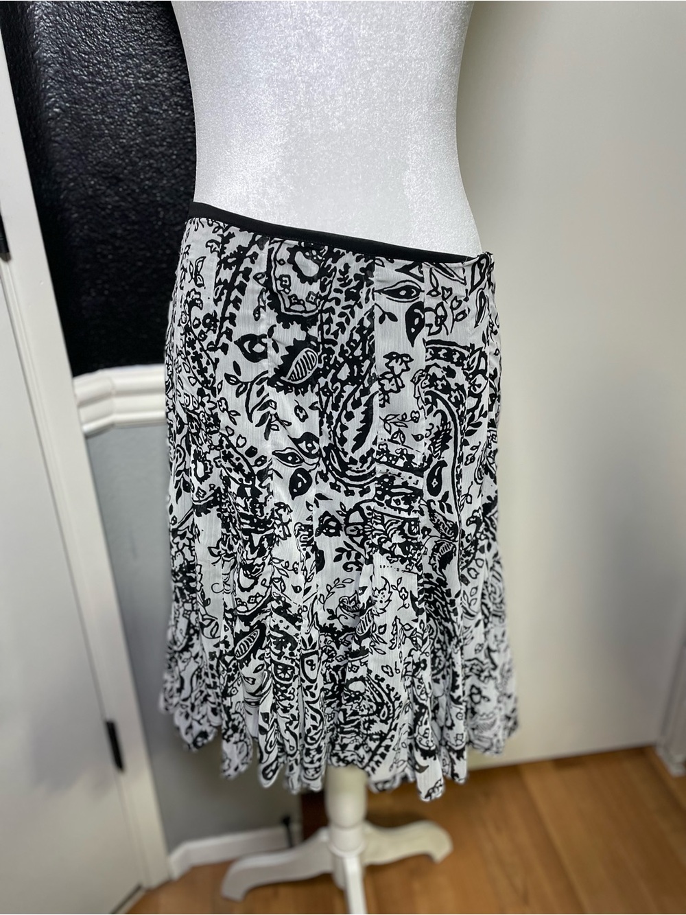Ice Women's Black & White Printed Circle Skirt